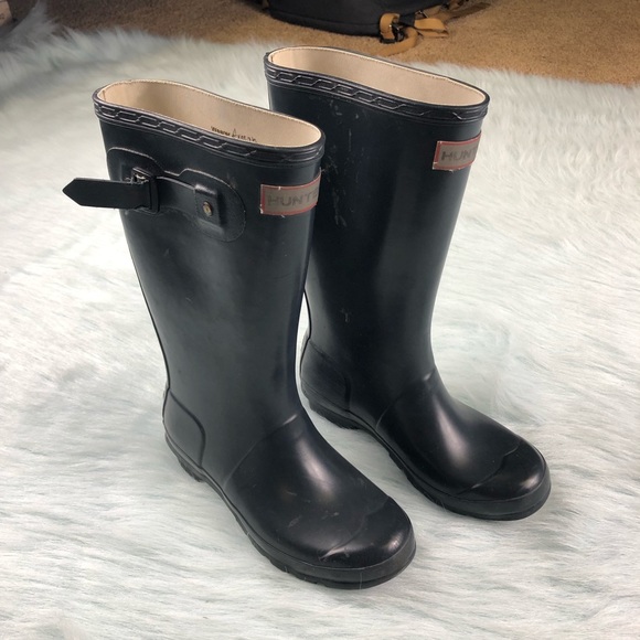 Hunter Other - Hunter Youth Girls Size 3 Black Rubber Rain Boots